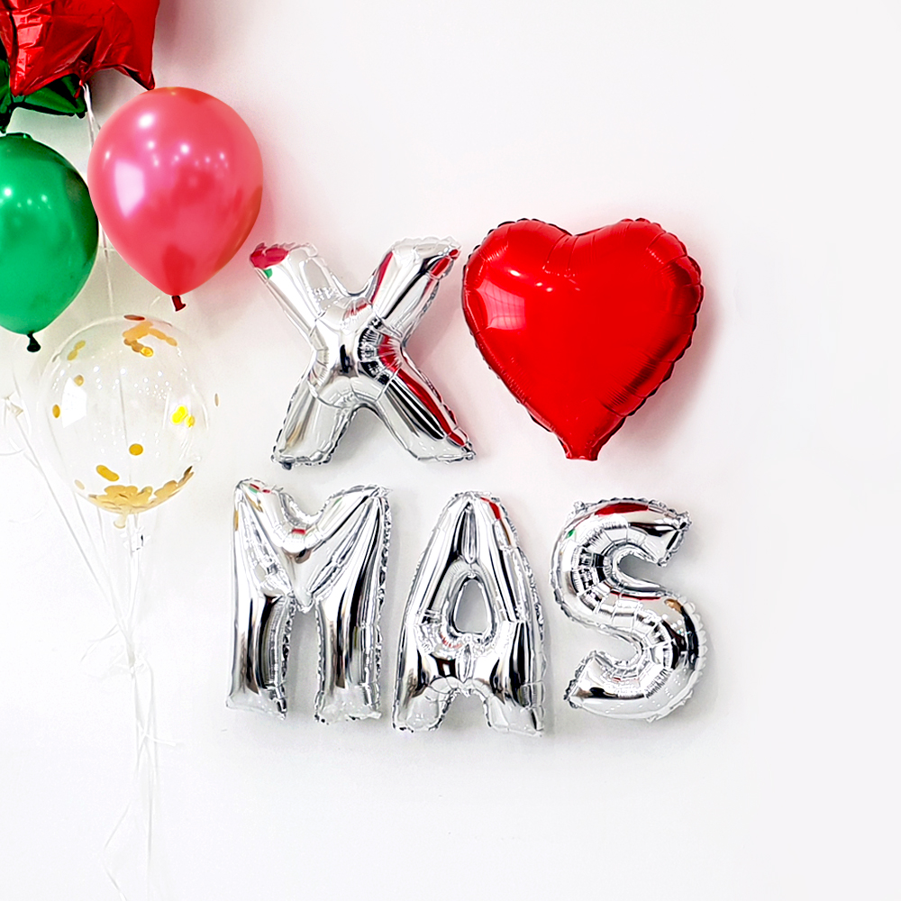 은박풍선 X♥MAS / 크리스마스 이니셜 호일 벽장식